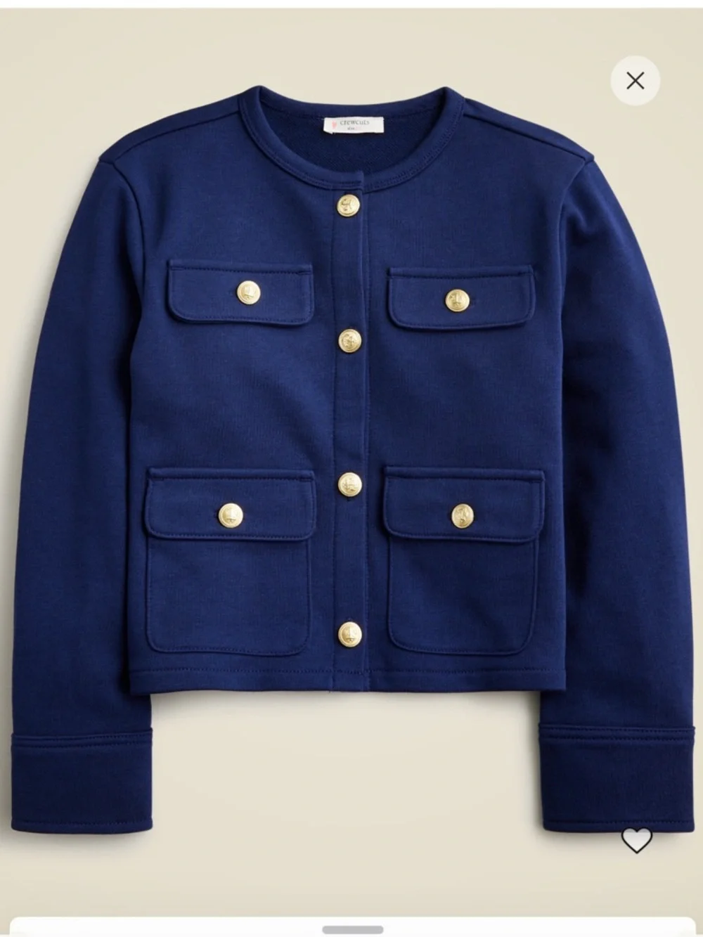 J.Crew Girls’ Navy French Terry Lady Jacket/Sailor White Pull-On Terry Short—6